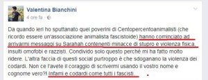 Valentina Bianchini bugie su facebook